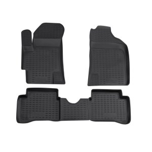 Kia Rio Floor Mats - Omac - Rubber TPE - Black - '06-'11 Kia Rio Floor Mats - Omac - Rubber TPE - Black - '06-'11